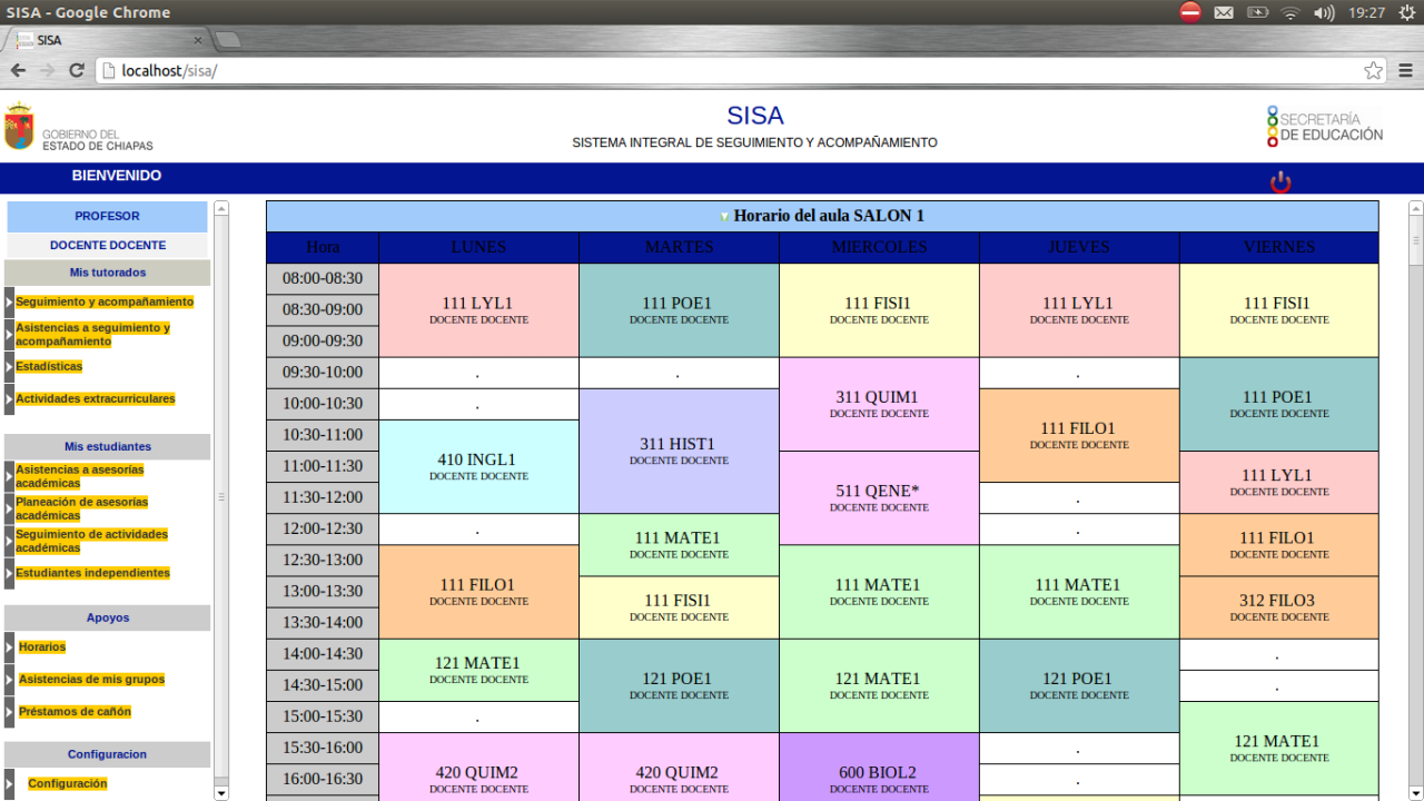 Proyectos CIDIE - Desarrollo de Software SISA Horarios